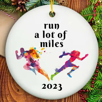 Run a lot of Miles Ornament - Ceramic