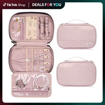 Large Capacity Jewelry Storage Bags for Necklaces, Earrings, Rings, Bracelets, Watch, Travel Jewelry Organizer, Purple Multi-...