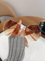 Simple Glasses, Summer Geometric Frame Glasses, New Fashion Travel Accessories for Women & Men, Lightweight Durable Glasses f...