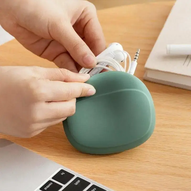 Silicone Headphone & Data Cable Storage Case, 1 Count Portable Storage Box for Office Outdoor Travel, Travel Essentials, Men ...