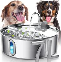 Dog Water Fountain for Large Dogs 7L/236oz Stainless Steel Dog Water Bowl Dispenser Automatic Pet Water Fountain with Deeper ...