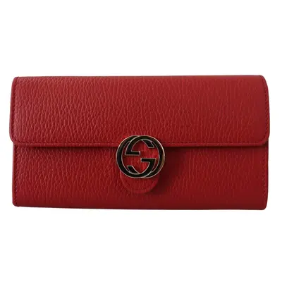 Pre-owned GUCCI Calf leather clutches & wristlets Icon Red Interlocking GG Leather Wallet