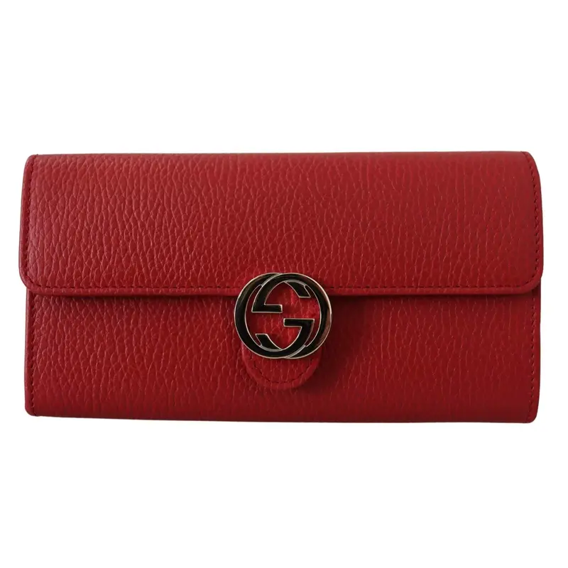 Pre-owned GUCCI Calf leather clutches & wristlets Icon Red Interlocking GG Leather Wallet
