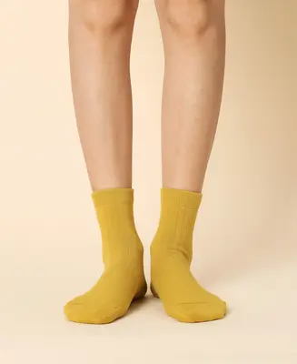 Women's Cotton Ankle Socks Fuji - Mustard