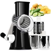3 in 1 Multifunctional Rotary Cheese Grater, Manual Vegetable Slicer for Carrot Cucumber Potato, Kitchen Gadgets, Valentine'...