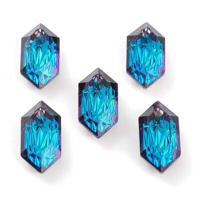 Embossed Glass Rhinestone Pendants