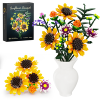 Sunflowers Bouquet Building Set,Botanical Collection Blocks Kit for Adults and Women, Elegant Gothic Artificial Flowers for H...