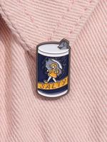 Cute Cartoon Letter & Salt Shaker Design Brooch, Funny Enamel Pin, Alloy Badge for Backpacks, Jeans, Scarves, Hats Decoration...