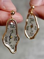 Vintage Clock Design Dangle Earrings, Fashion Jewelry for Party, Daily Clothing Decor, Trendy All-match & Exquisite Jewelry f...