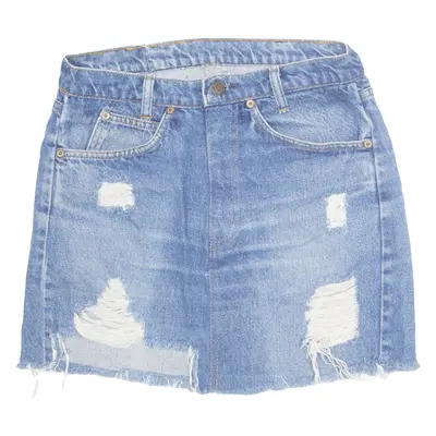 LEVI'S Womens Mini Skirt Blue Short Denim M