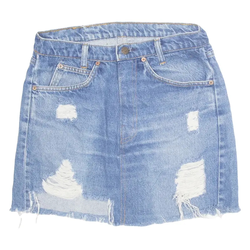 LEVI'S Womens Mini Skirt Blue Short Denim M