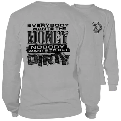 Dirty - Long Sleeve Heather Gray T-Shirt