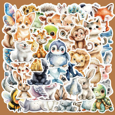 50Pcs PVC Adhesive Waterproof Stickers Self-Adhesive Stickers
