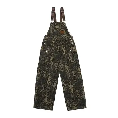 AELFRIC EDEN Women's Leopard Print Overalls Casual Suits Trendy Unique Sleeveless Strap Cotton Jumpsuit for Summer