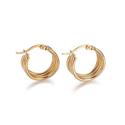 304 Stainless Steel Geometric Hoop Earrings