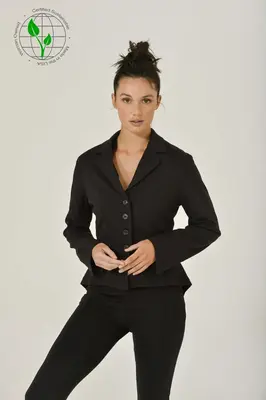 Vintage Black Peplum Jacket w/ Slit Sleeves | Size: L | Color: black