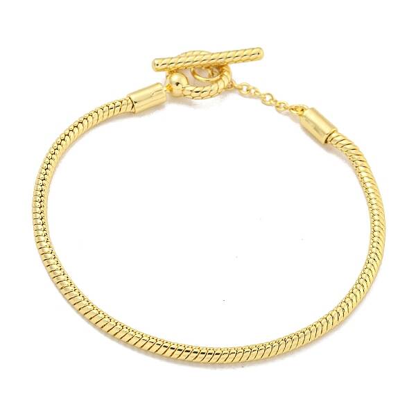 3MM Brass European Style Round Snake Chain Bracelets for Jewelry Making