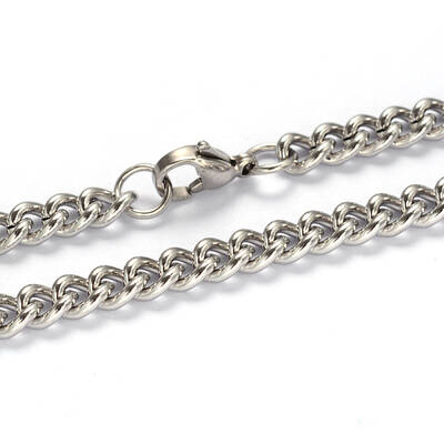 Tarnish Resistant 201 Stainless Steel Twisted Chain Curb Chain Necklaces