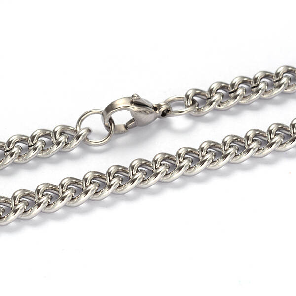 Tarnish Resistant 201 Stainless Steel Twisted Chain Curb Chain Necklaces
