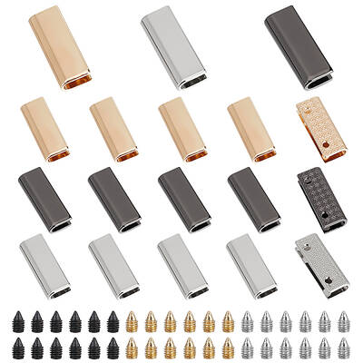 18Pcs 3 Colors Zinc Alloy Bag Decorative Edge Buckles