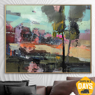 Large Original Abstract Colorful Paintings On Canvas Expressionist Art Creative Vivid Textured Wall Art Handmade Oil Painting...