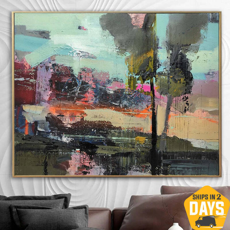 Large Original Abstract Colorful Paintings On Canvas Expressionist Art Creative Vivid Textured Wall Art Handmade Oil Painting...