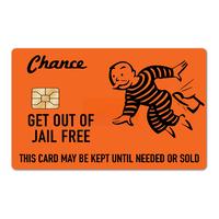 Get Out of Jail Free Card Sticker Skin - Debit Card Skin Sticker for Transportation, Key, Debit, Credit, Slim, Waterproof, An...