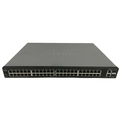 Cisco SF200-48P | Small Business 200 Series 48 x Ports PoE 10/100Base-T + 2 x Ports Combo SFP (mini-GBIC) Layer 2 Managed Rac...