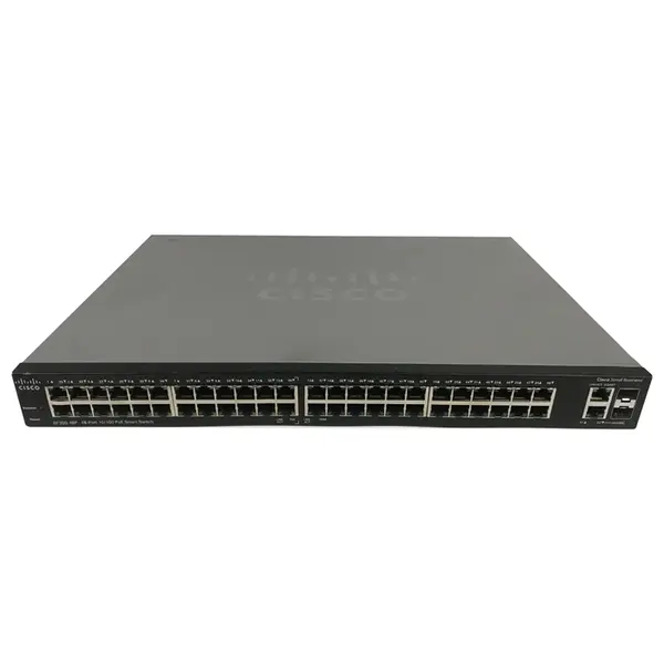 Cisco SF200-48P | Small Business 200 Series 48 x Ports PoE 10/100Base-T + 2 x Ports Combo SFP (mini-GBIC) Layer 2 Managed Rac...