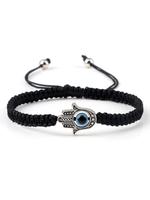 Evil Eye Hand Braided Strap Bracelet, Unisex Hand Woven Adjustable Bracelet, Fashion Jewelry for Party, Daily Clothing Decor...