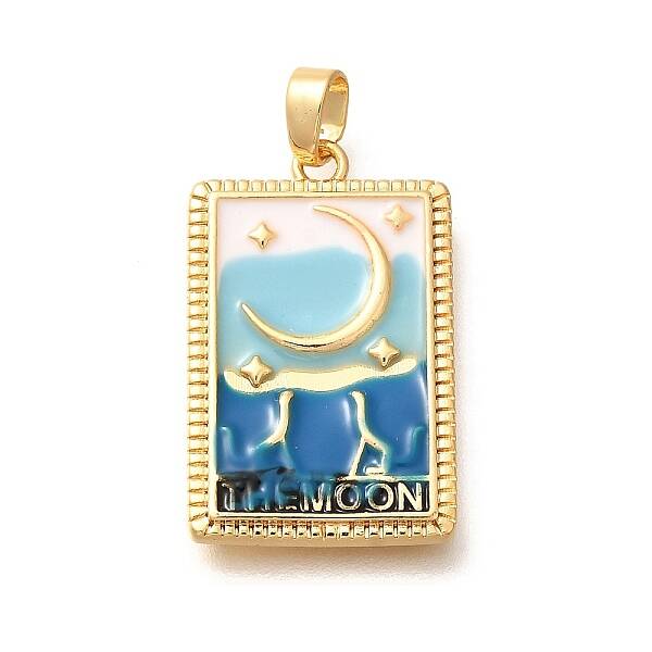 Tarot Card Brass Enamel Pendents