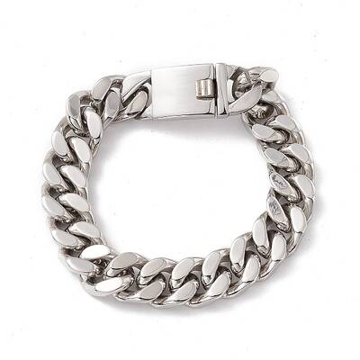 Non-Tarnish 304 Stainless Steel Curb Chains Bracelet for Women