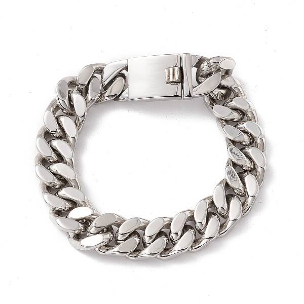 Non-Tarnish 304 Stainless Steel Curb Chains Bracelet for Women