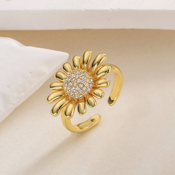 Brass Micro Pave Cubic Zirconia Cuff Rings for Women