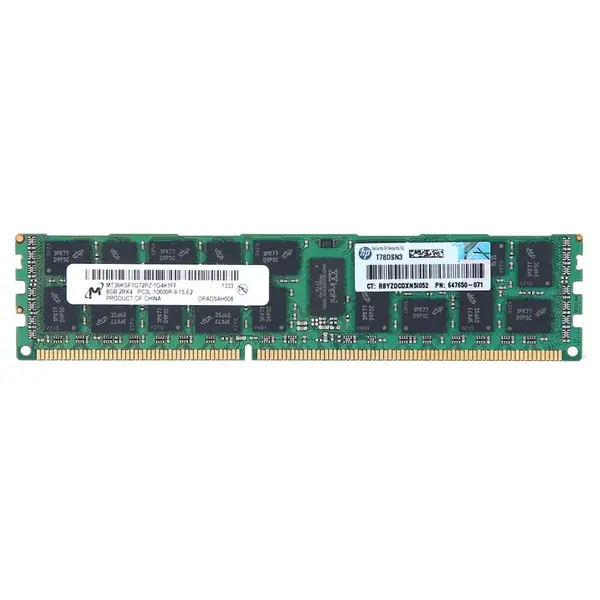 Micron MT36KSF1G72PZ-1G4 | 8GB DDR3-1333MHz PC3-10600 ECC Registered RDIMM CL9 2Rx4 1.35V 240-Pin Memory Module