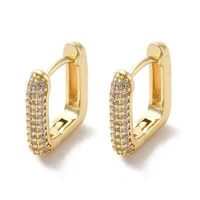 Rack Plating Brass Micro Pave Cubic Zirconia Hoop Earrings