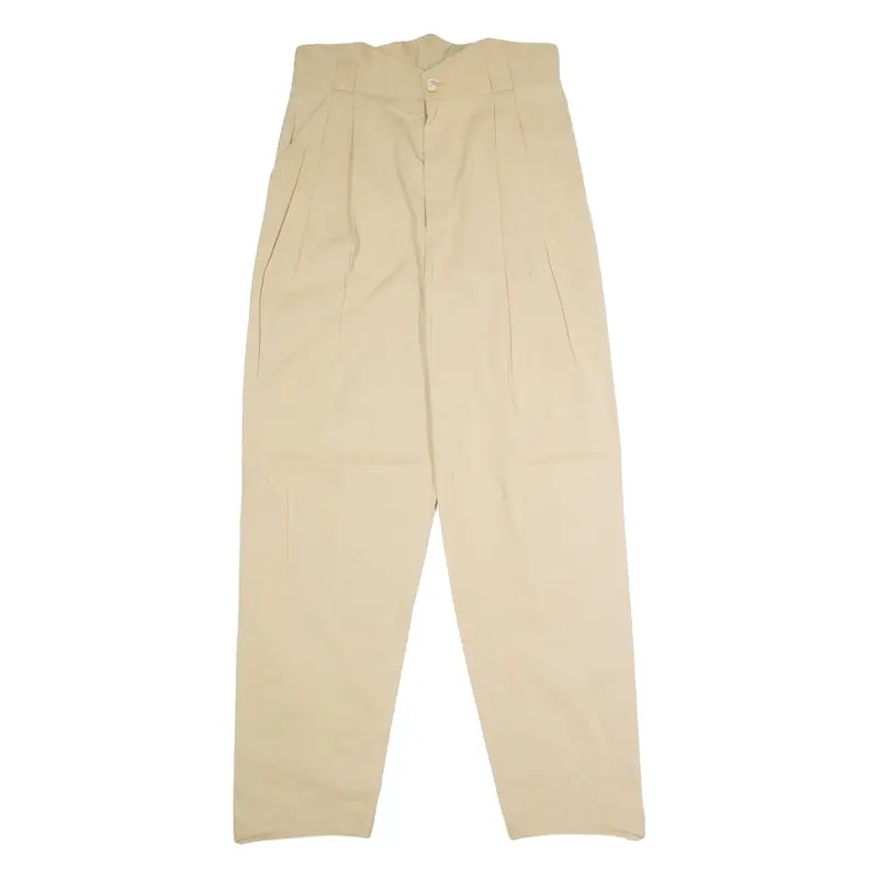 Mens Trousers Beige Regular Straight 90s W32 L34