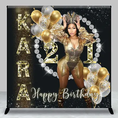 Shining Diamonds Balloons Custom Birthday Backdrop - Aperturee