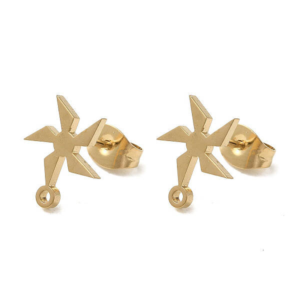 Ion Plating(IP) 304 Stainless Steel Stud Earring Findings