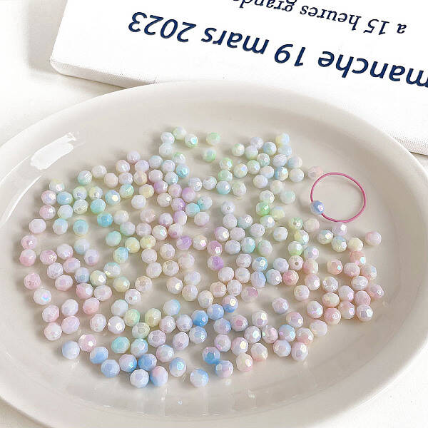 UV Plating Iridescent Acrylic Beads