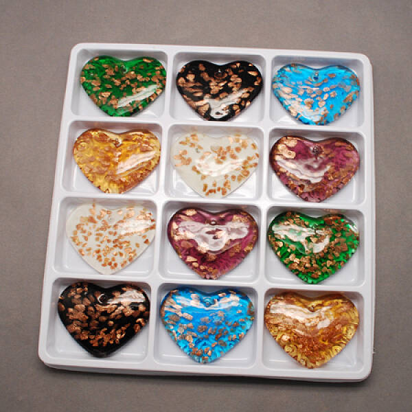 Handmade Gold Sand Lampwork Pendants