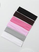 Solid Color Hair Band Set, High Stretch Hair Band for Women & Girls, Sweat Absorbing Hair Band for Gym Workout Running, Fashi...