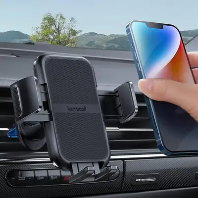 2023 Wider Clamp & Metal Hook Car Phone Holder Vent [Thick Cases Friendly] Phone Holder Car Mount Automobile Hands Free Cradl...