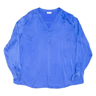 GERRY WEBER Womens Top Blue V-Neck Long Sleeve L