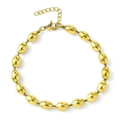 Ion Plating(IP) 304 Stainless Steel Oval Link Chain Bracelets for Women
