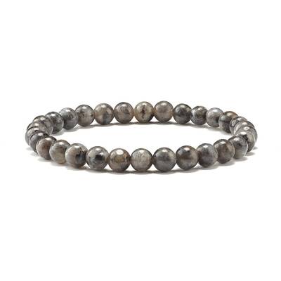 Natural Larvikite Round Beads Stretch Bracelet