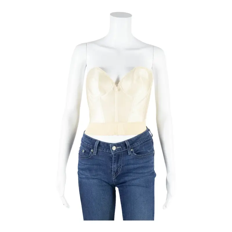 CARNIVAL Y2K Top Cream V-Neck Sleeveless Womens XS