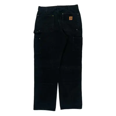 Paint Splattered Carhartt Double Knee Carpenter Trousers - 32W 31L Black Cotton | Size: 32″ waist