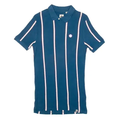 PRETTY GREEN Womens Polo Shirt Blue Striped XS