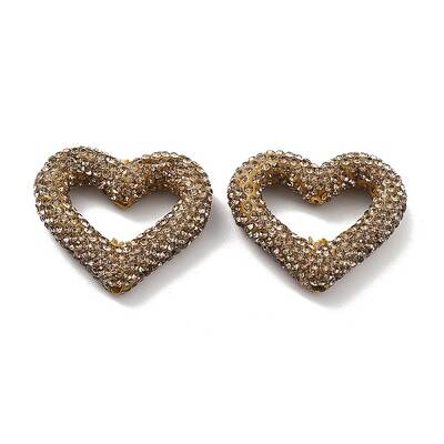Heart Shape Polymer Clay Rhinestone Beads